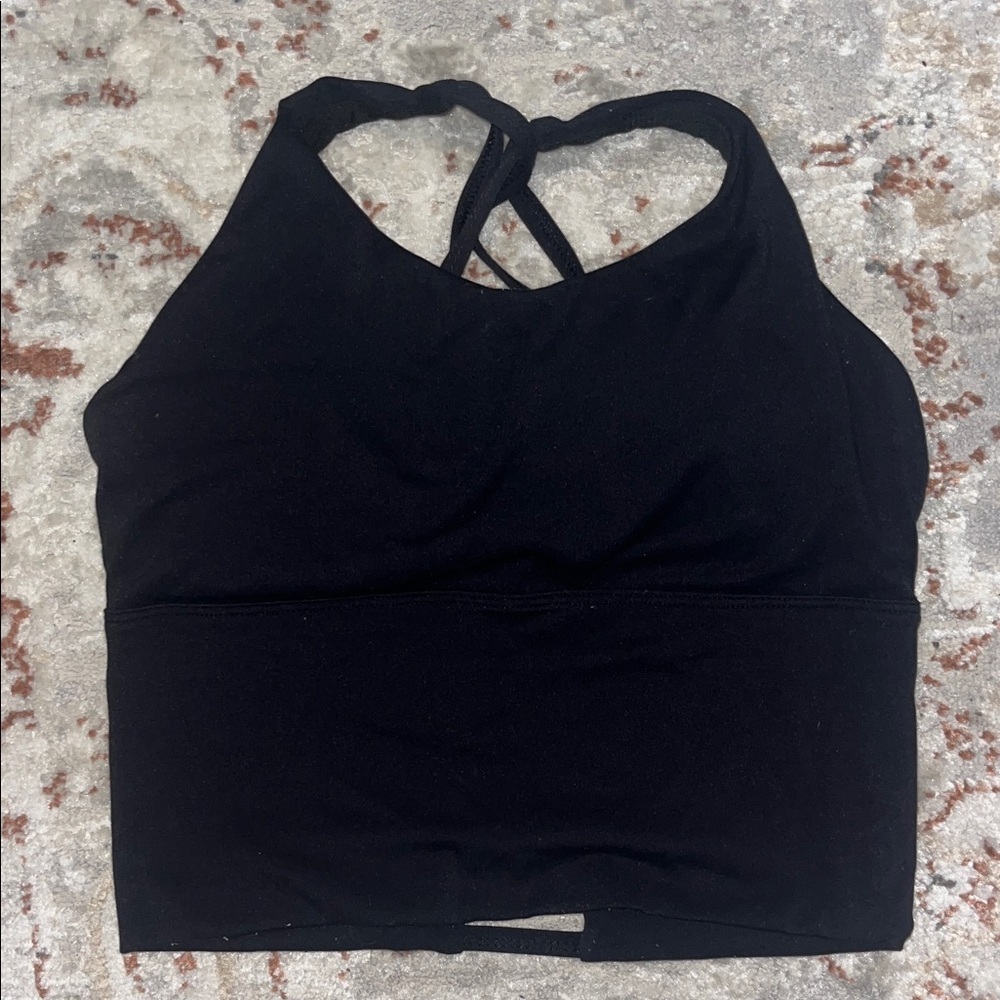 Black Strappy Sports Bra